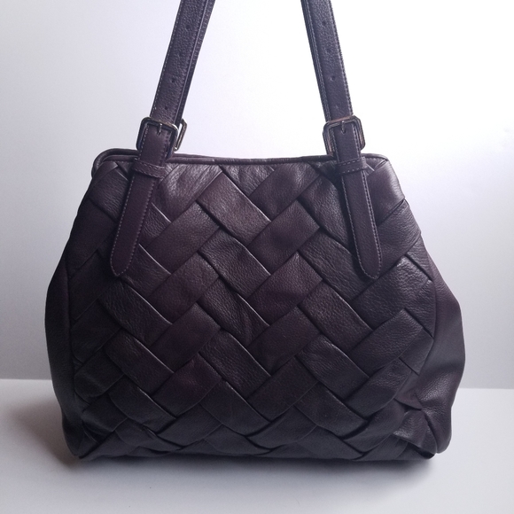 woven leather hobo handbag